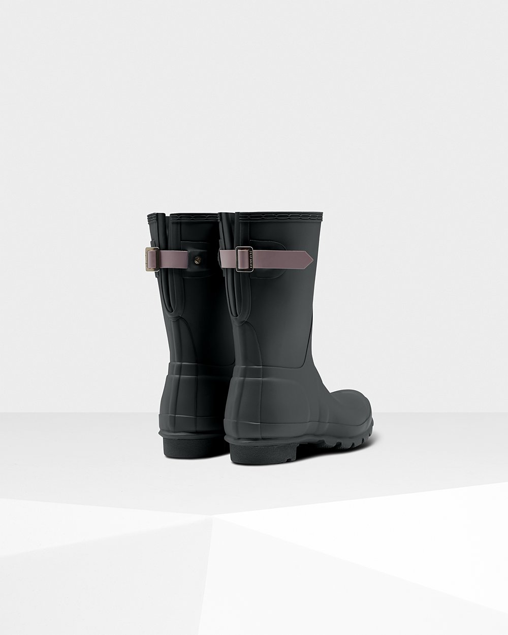 Galochas Curtas Hunter Feminina Verdes Escuro/Roxo - Original Back Adjustable - 59HEKWIQJ